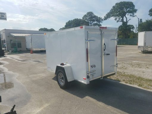 5x8 SA Trailer - White, Double Doors