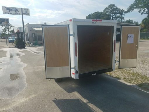 5x8 SA Trailer - White, Double Doors