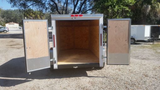 5x8 SA Trailer - White, Double Doors