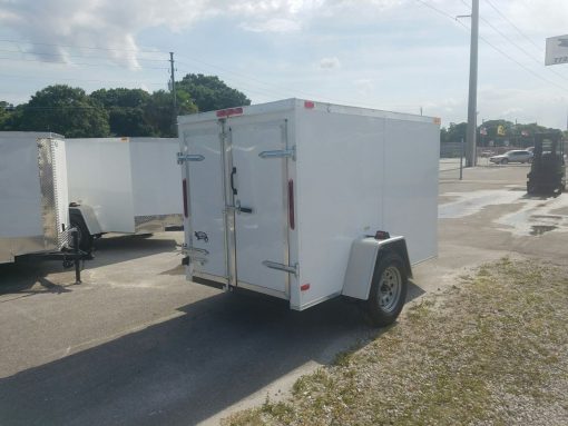 5x8 SA Trailer - White, Double Doors