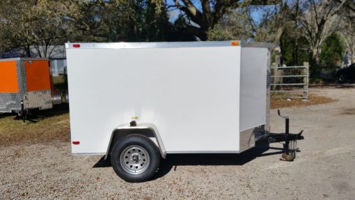 5x8 SA Trailer - White, Double Doors