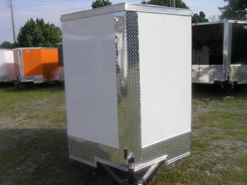 5x8 SA Trailer - White, Double Doors, Extra Height, Side Vents