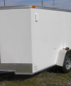 5x8 SA Trailer - White, Double Doors, Extra Height, Side Vents