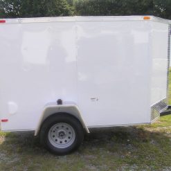 5x8 SA Trailer - White, Double Doors, Extra Height, Side Vents