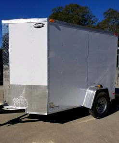 5x8 SA Trailer - White, Ramp, Side Door, Additional Height