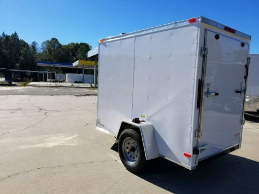 5x8 SA Trailer - White, Ramp, Side Door, Additional Height