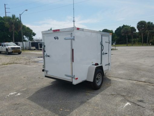 5x8 SA Trailer - White, Single Door, Side Door