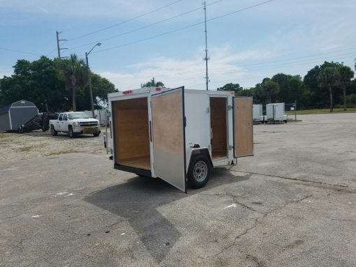 5x8 SA Trailer - White, Single Door, Side Door