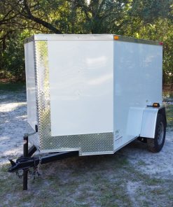 5x8 SA Trailer - White, Single Door