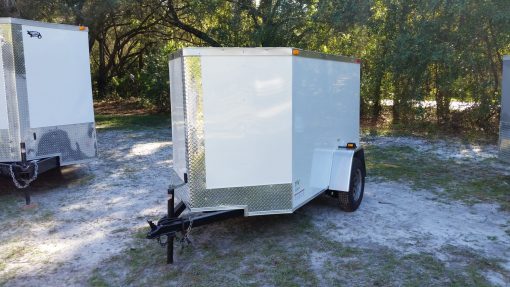 5x8 SA Trailer - White, Single Door