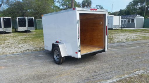 5x8 SA Trailer - White, Single Door