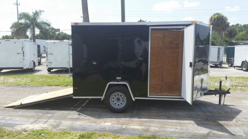 6x10 SA Trailer - Black, Ramp, Side Door