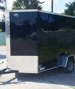 6x10 SA Trailer - Black, Ramp, Side Door, Extra Height