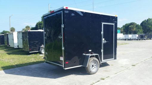 6x10 SA Trailer - Black, Ramp, Side Door, Extra Height