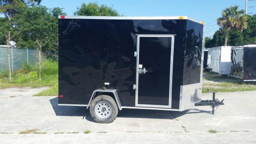 6x10 SA Trailer - Black, Ramp, Side Door, Extra Height