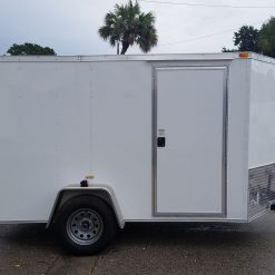 6x10 SA Trailer - White, Ramp, Side Door