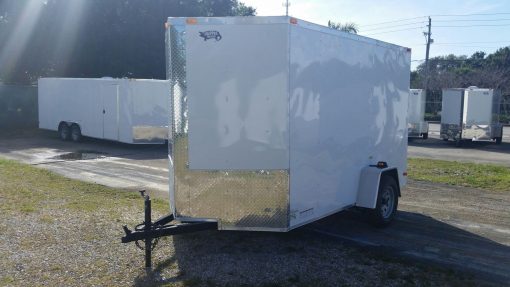 6x10 SA Trailer - White, Ramp, Side Door, Extra Height