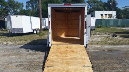 6x10 SA Trailer - White, Ramp, Side Door, Extra Height