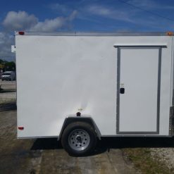 6x10 SA Trailer - White, Ramp, Side Door, Extra Height