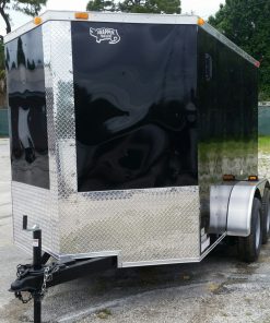 Custom 6x10 TA Trailer - Black, Ramp, Side Door, Electrical Package, Side Vents, D-Rings