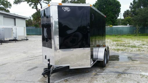 Custom 6x10 TA Trailer - Black, Ramp, Side Door, Electrical Package, Side Vents, D-Rings