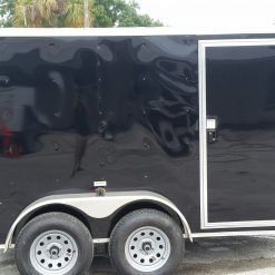 Custom 6x10 TA Trailer - Black, Ramp, Side Door, Electrical Package, Side Vents, D-Rings