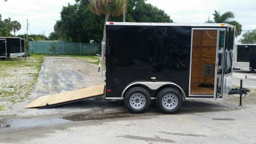 Custom 6x10 TA Trailer - Black, Ramp, Side Door, Electrical Package, Side Vents, D-Rings