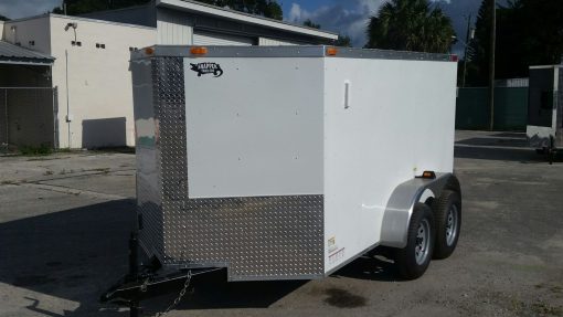 Custom 6x10 TA Trailer - White, Double Doors, Side Door, Decreased Height, Side Vents