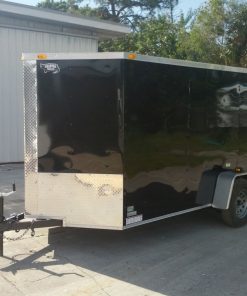 6x12 SA Trailer - Black, Double Doors, Side Door