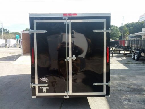 6x12 SA Trailer - Black, Double Doors, Side Door