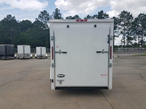 6x12 SA Trailer - White, Ramp, Side Door, Extra Height, Extended Tongue, E-Track