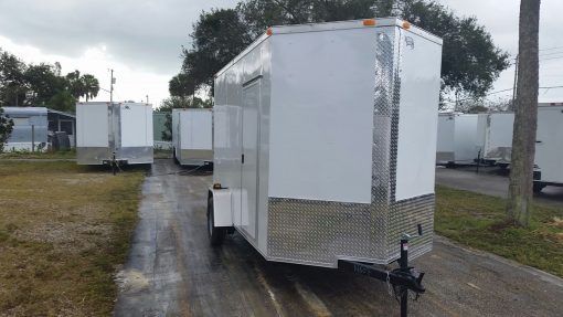 6x12 SA Trailer - White, Ramp, Side Door, Extra Height