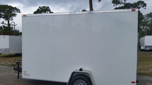 6x12 SA Trailer - White, Ramp, Side Door, Extra Height