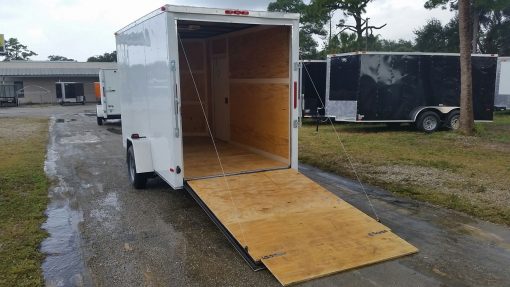 6x12 SA Trailer - White, Ramp, Side Door, Extra Height