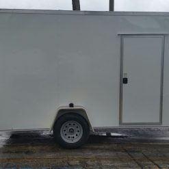 6x12 SA Trailer - White, Ramp, Side Door, Extra Height