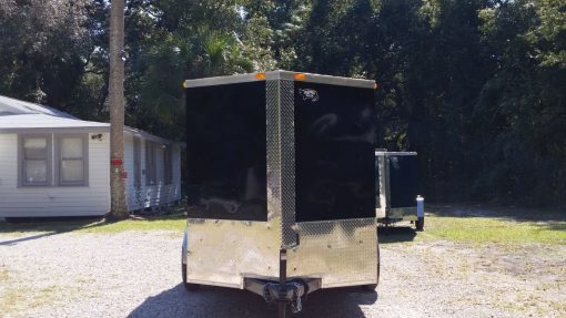 6x12 TA Trailer - Black, Double Doors, Side Door