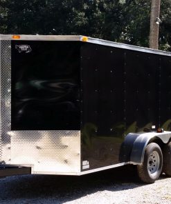 6x12 TA Trailer - Black, Double Doors, Side Door