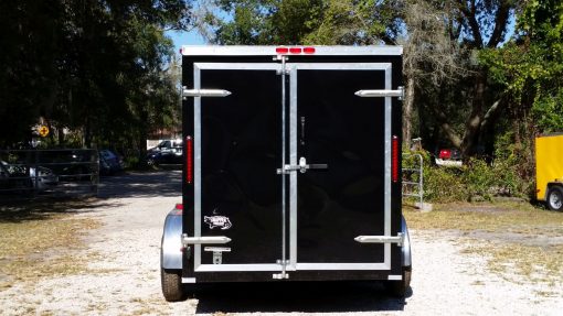 6x12 TA Trailer - Black, Double Doors, Side Door