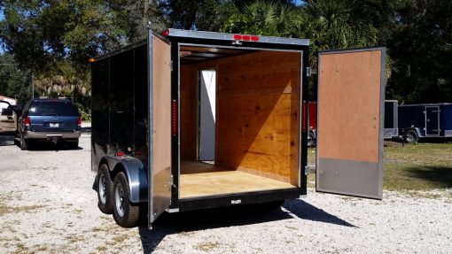 6x12 TA Trailer - Black, Double Doors, Side Door