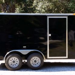 6x12 TA Trailer - Black, Double Doors, Side Door