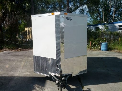 6x12 TA Trailer - White, Ramp, Side Door