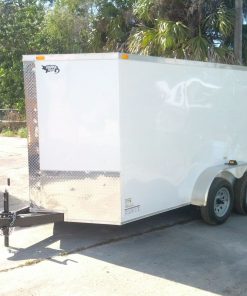 6x12 TA Trailer - White, Ramp, Side Door