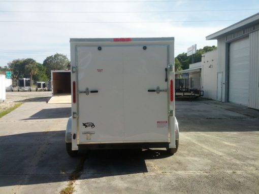 6x12 TA Trailer - White, Ramp, Side Door