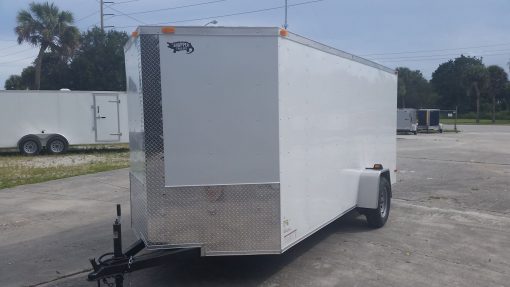 6x14 SA Trailer - White, Ramp, Side Door