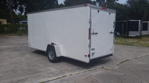 6x14 SA Trailer - White, Ramp, Side Door