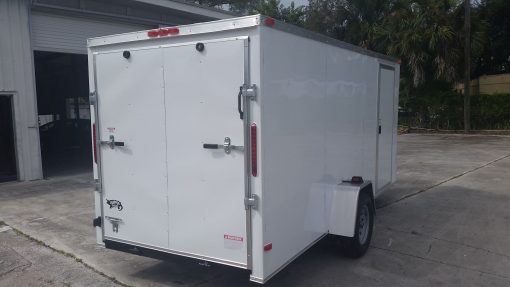 6x14 SA Trailer - White, Ramp, Side Door