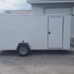 6x14 SA Trailer - White, Ramp, Side Door