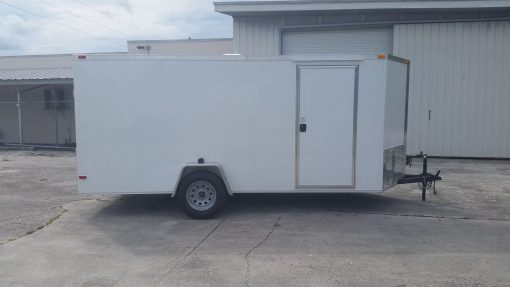 6x14 SA Trailer - White, Ramp, Side Door