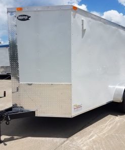 6x14 TA Trailer - White, Double Doors, Side Door