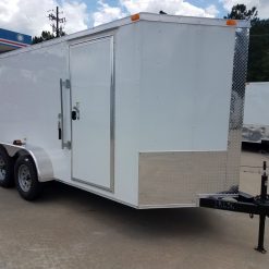 6x14 TA Trailer - White, Double Doors, Side Door